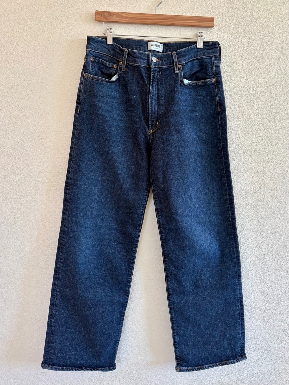 Agolde Women’s Dark Indigo Straight Leg Jeans